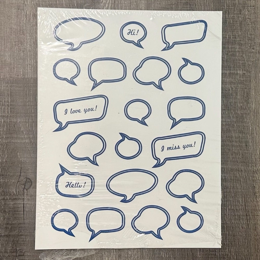 💞 New Pack of 2 Speech Bubble Sticker Sheets & 2 Sheets of Cardstock